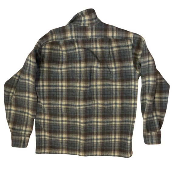 Vtg Pendleton Board Shirt M Virgin Wool Plaid Loop Collar Long Sleeve Shacket - Picture 4 of 5
